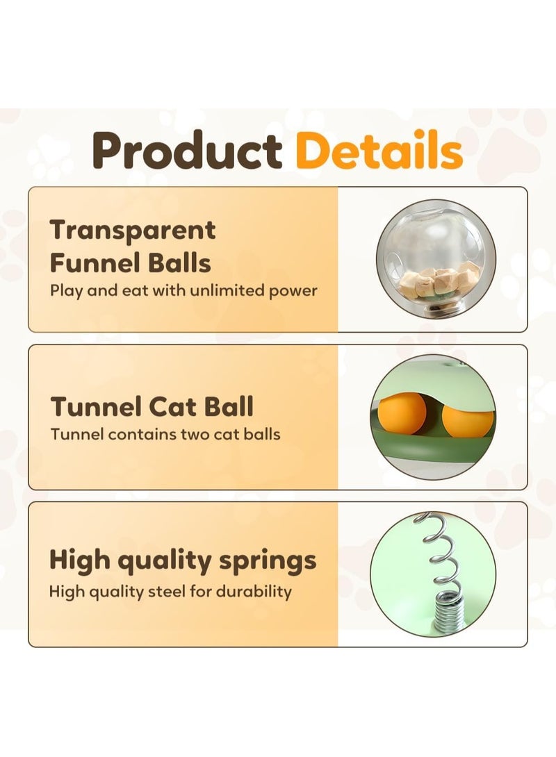 Bukela Cat Treat Ball Dispenser, 2025 New Treat Dispensing Dog Toys, Cat Interactive Toys for Indoor, Interactive Slow Feeder Dog Food Puzzle Toy, Multifunctional Leaking Treats Ball Pet Feeder Toy (Green) - Image 5