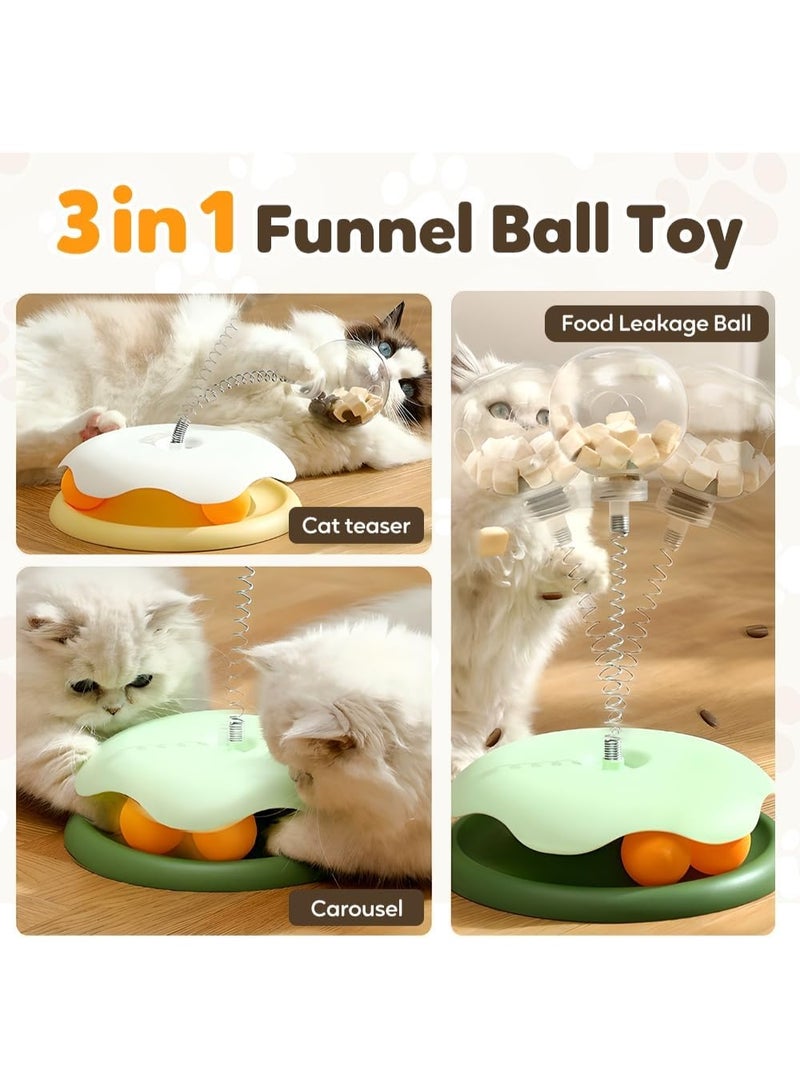 Bukela Cat Treat Ball Dispenser, 2025 New Treat Dispensing Dog Toys, Cat Interactive Toys for Indoor, Interactive Slow Feeder Dog Food Puzzle Toy, Multifunctional Leaking Treats Ball Pet Feeder Toy (Green) - Image 2