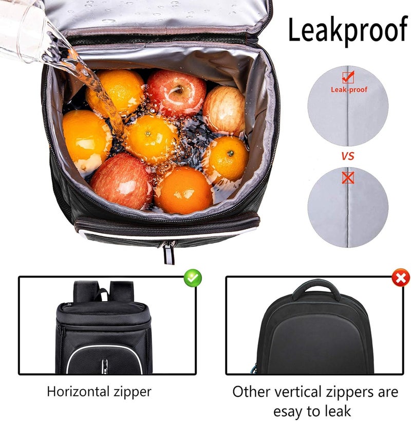 FORICH Soft Cooler Backpack Insulated Waterproof Backpack Cooler Bag Leak Proof Portable Small Cooler Backpacks to Work Lunch Travel Beach Camping Hiking Picnic Fishing Beer for Men Women - Image 2