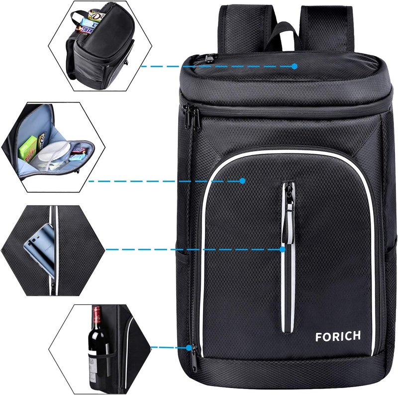 FORICH Soft Cooler Backpack Insulated Waterproof Backpack Cooler Bag Leak Proof Portable Small Cooler Backpacks to Work Lunch Travel Beach Camping Hiking Picnic Fishing Beer for Men Women - Image 4