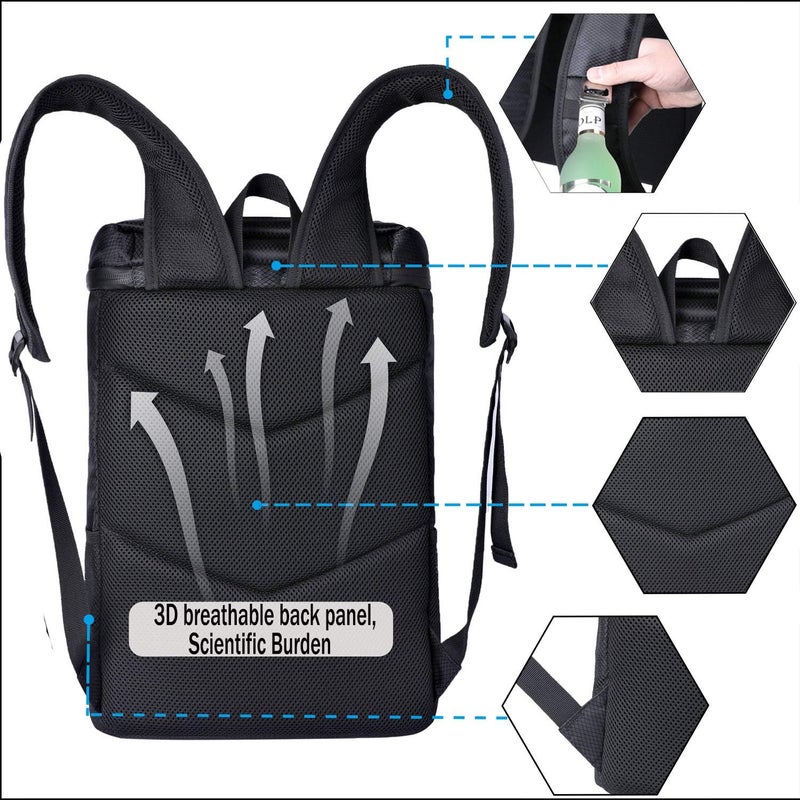 FORICH Soft Cooler Backpack Insulated Waterproof Backpack Cooler Bag Leak Proof Portable Small Cooler Backpacks to Work Lunch Travel Beach Camping Hiking Picnic Fishing Beer for Men Women - Image 5
