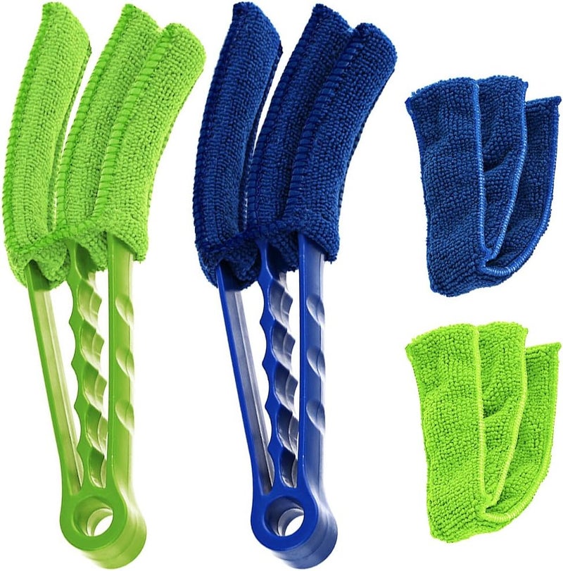 SENHAI Microfiber Blind Duster, Set of 2 Cleaner Brush for Window Shutters Vent Air Conditioner, Dust Collector Cleaning Cloth Tool, with 2 Extra Microfiber Sleeves - Image 1