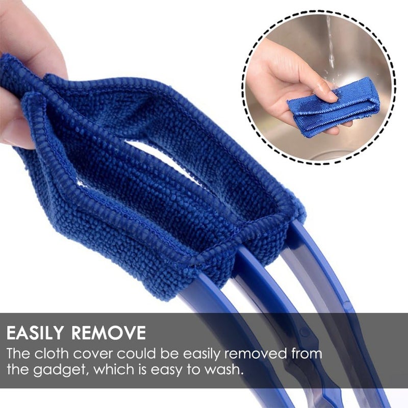 SENHAI Microfiber Blind Duster, Set of 2 Cleaner Brush for Window Shutters Vent Air Conditioner, Dust Collector Cleaning Cloth Tool, with 2 Extra Microfiber Sleeves - Image 4