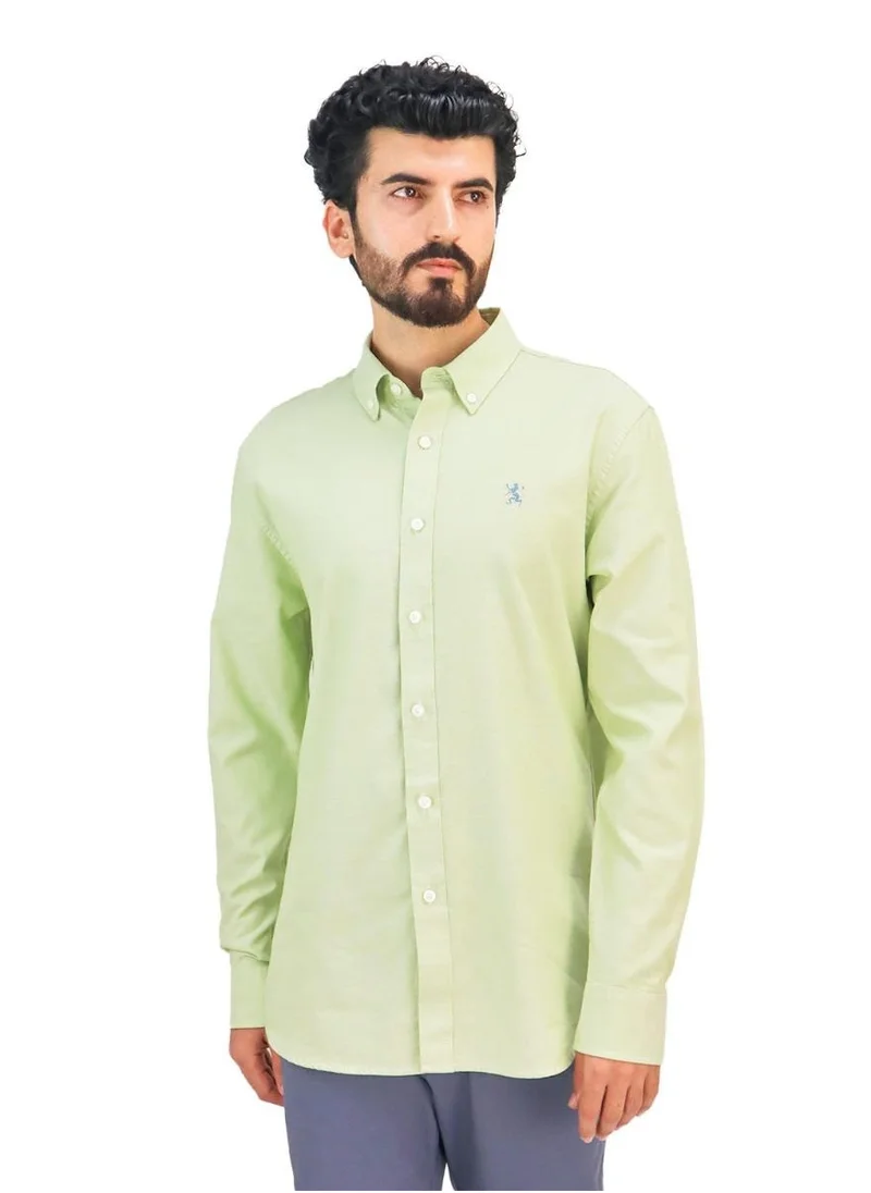 GIORDANO Men's Lion Oxford Shirt - Green