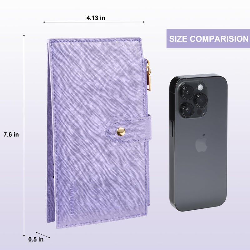 Travelambo RFID Wallet Women Large Size Bifold Multi Card Wallet Case with Zipper Pocke Credit Card Holder for Women - Image 2
