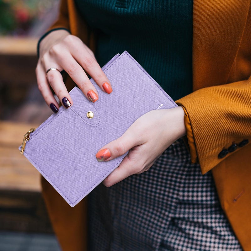 Travelambo RFID Wallet Women Large Size Bifold Multi Card Wallet Case with Zipper Pocke Credit Card Holder for Women - Image 3