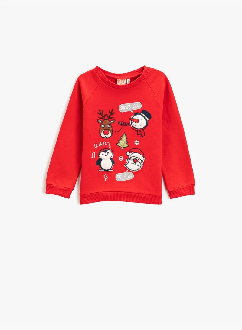 KOTON Christmas Themed Printed Sweatshirt