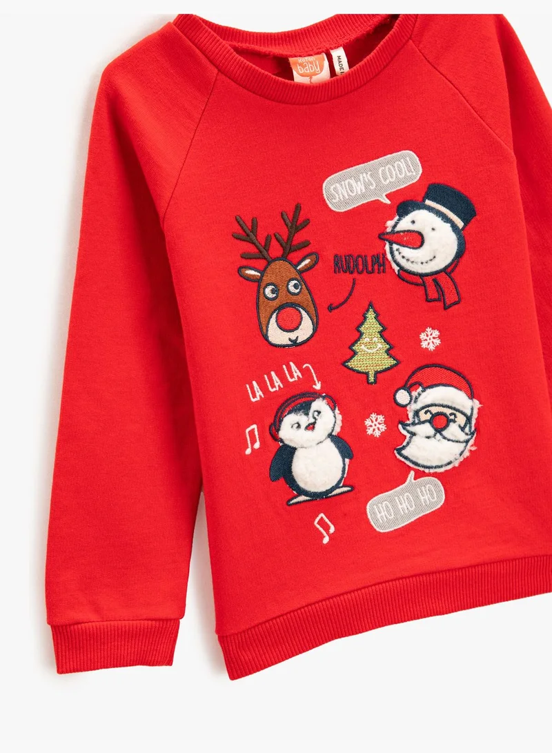 KOTON Christmas Themed Printed Sweatshirt