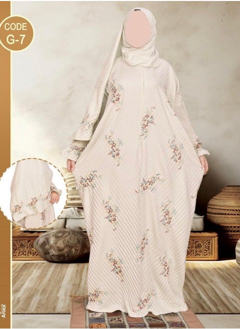A very soft and comfortable one-piece prayer sheet that includes a veil and covers the entire body with a uniform and wide size suitable for all bodies