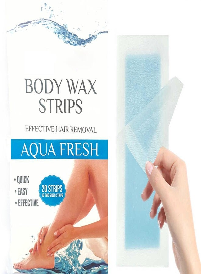 Zusaca Wax Strips for Hair Removal, Waxing Strips, Bikini Wax, Bikini Wax Kit, Wax Strips for Brazilian Waxing, Waxing Strips for Body, Legs, Arms, Chest - 20 pc Strip. (Aqua Fresh)