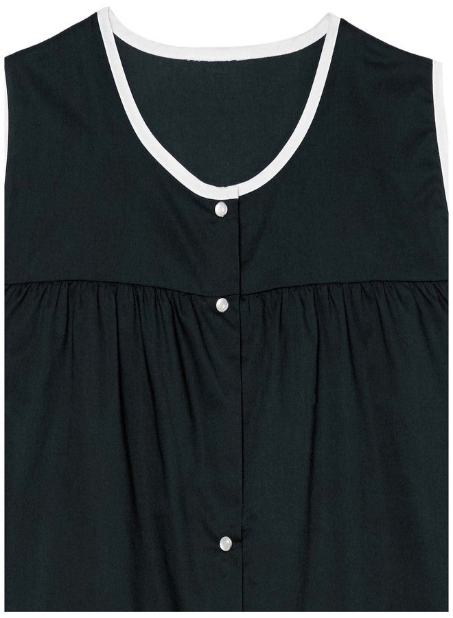 AmeriMark Easy-Care Snap Front Cobbler Aprons Vest with Two Patch Pockets Black Solid XL - Image 5