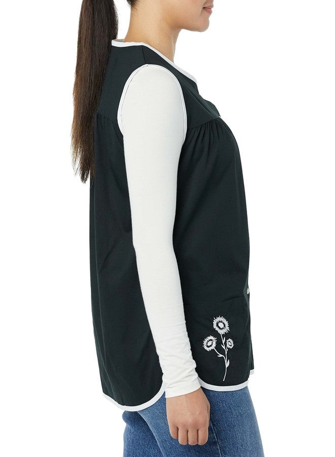 AmeriMark Easy-Care Snap Front Cobbler Aprons Vest with Two Patch Pockets Black Solid XL - Image 2