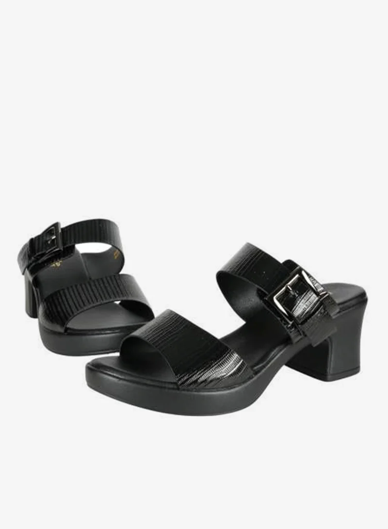 Michelle Morgan Black 092-2994 Michelle Morgan Ladies Block Heel Sandals 414RJ691 Black for Women | Best Price UAE