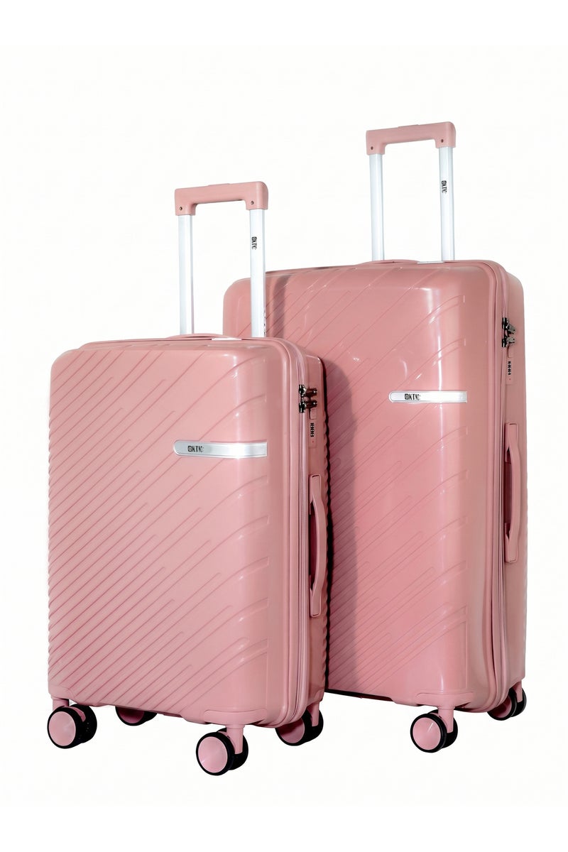 KTMC Polypropylene Luggage 24 & 28 inches Check-in Suitcases, H-8882 Rose Gold