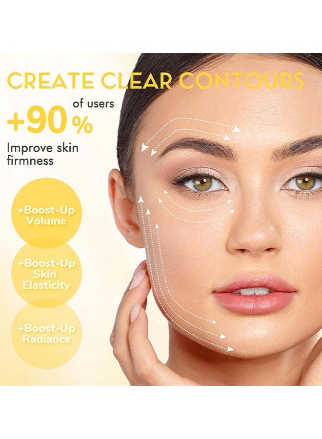 KOEC Retinol Deep Collagen Lifting Boost Up Mask Set, V Line Lifting Double Chin Reducer Sheet Mask & Forehead Anti-Wrinkle Patch, Boosted Volume For Sagging Skin, Smooth Smile Lines & Forehead, Face Jawline Lift Strap - Image 4