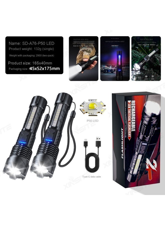 NIBEMINENT High-Performance LED Flashlight - Super Bright Long-Range White Laser Emergency Light with Digital Display