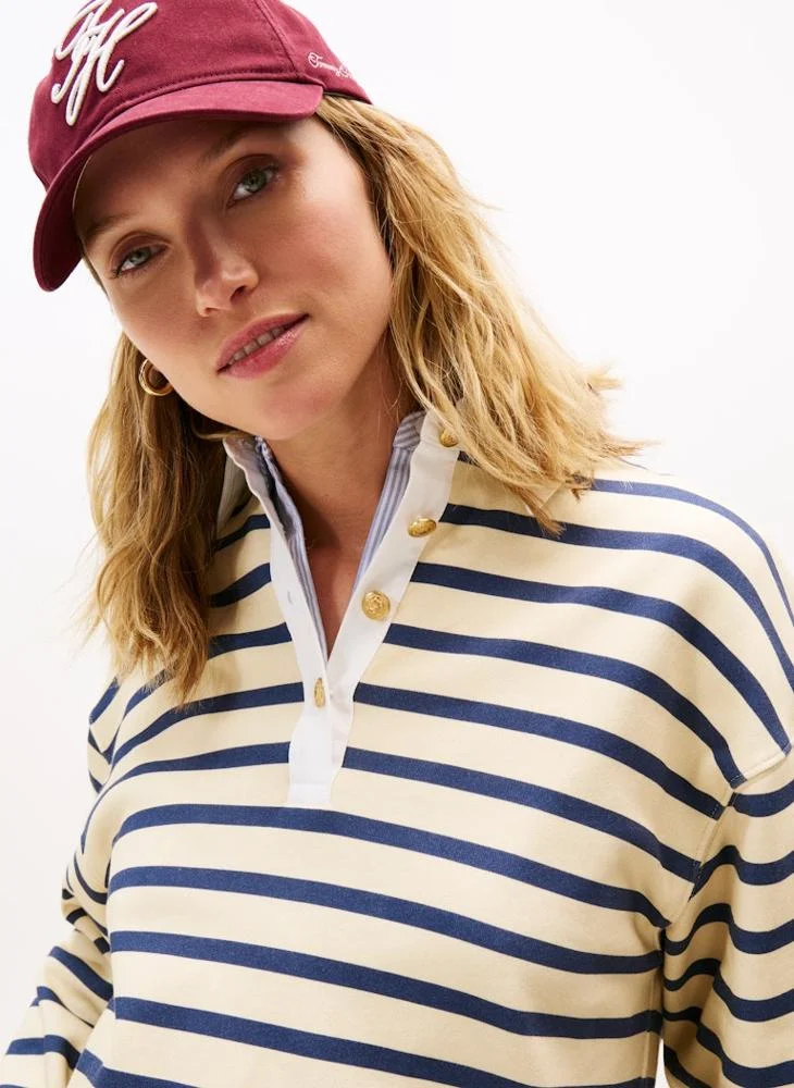 TOMMY HILFIGER Stripe Polo Rugby Sweatshirt