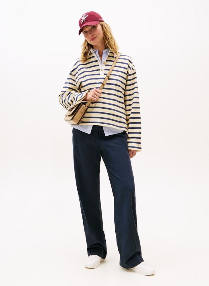 TOMMY HILFIGER Stripe Polo Rugby Sweatshirt - Image 4