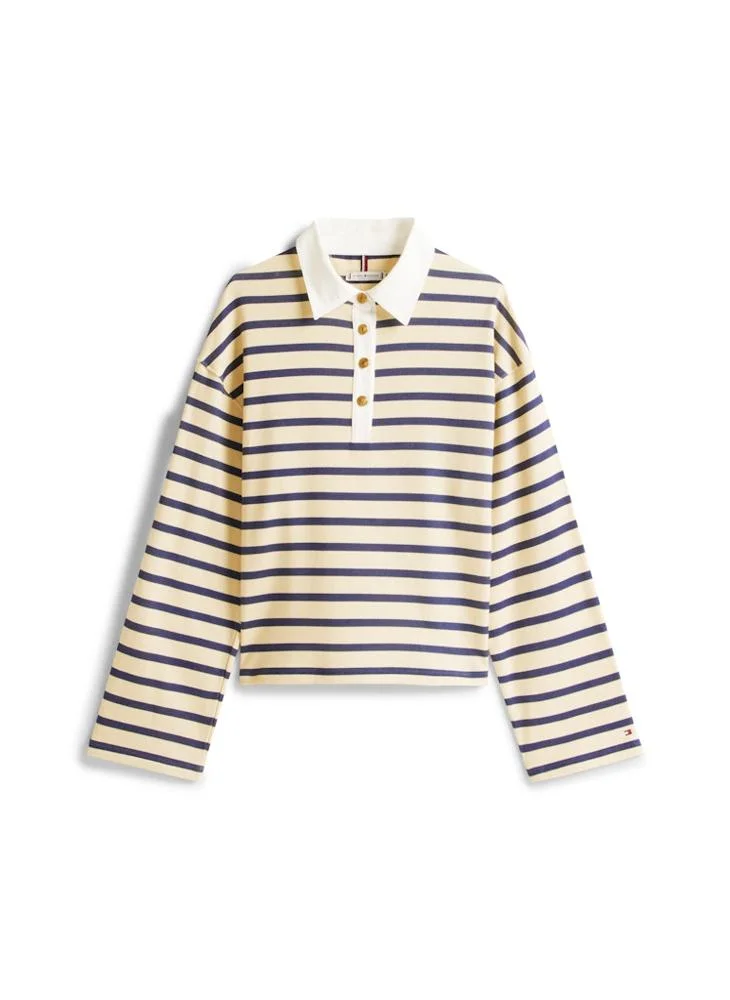 TOMMY HILFIGER Stripe Polo Rugby Sweatshirt