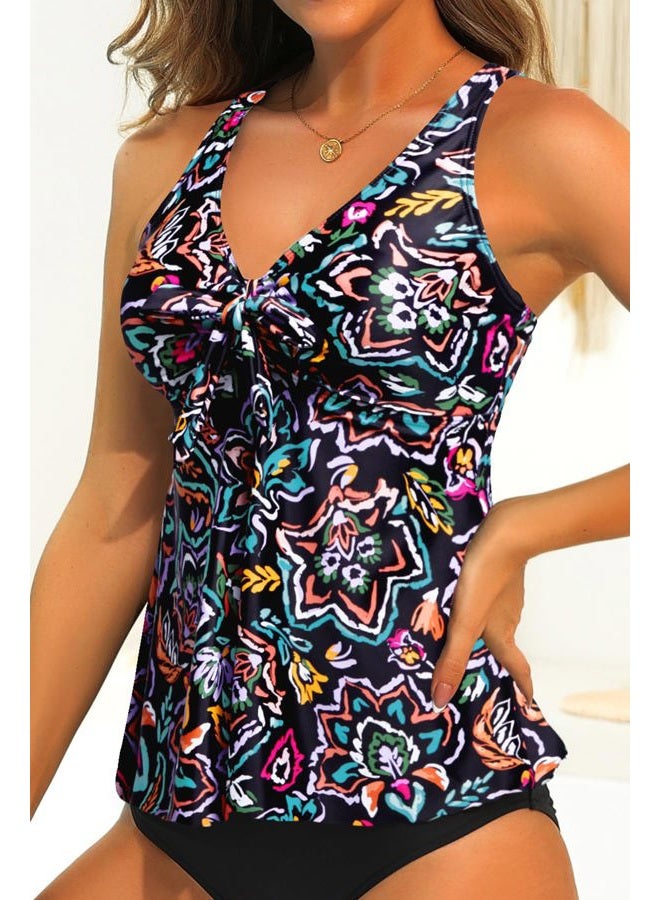 Yonique Women's Flowy Tankini Top - Modest Swim Top with Loose Fit, No Bottom, Colorful Paisley, L - Image 4