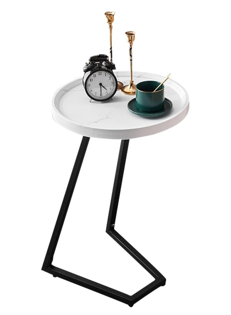 DubaiGallery Side Table Small Bedside Table Mini Skinny Bedside Table End Table, Space Saving Height 27.6 inches (70 cm) C-Shaped Coffee Table, Side Sofa Snack Table for Sofa Reclining Furniture - Image 1