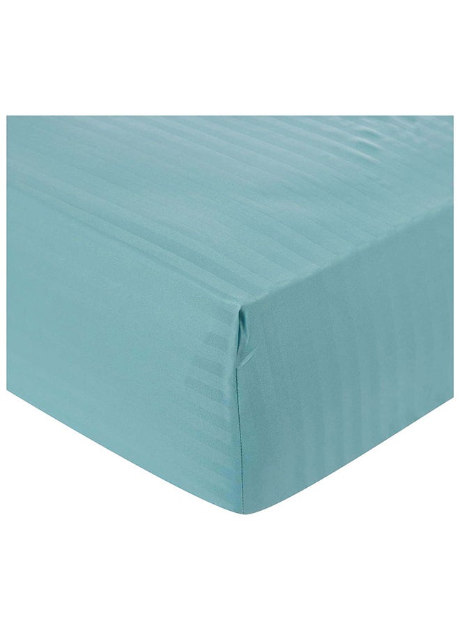Hotel Collection HOTEL COLLECTION Stripe TEAL BLUE Double Fitted Sheet 150x200 cm with 2 Pillow Cases  - Image 1