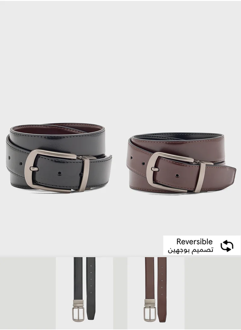 Robert Wood Genuine Leather Reversible Formal Belt