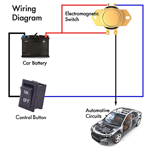 Ekylin 12V Car Auto Vehicle MotorBoat Battery Electromagnetic Disconnect Switch, DC 12V Electromechanical Solenoid Power Switch + One Button Dash Control Master Kill System Turn on/off No Open The Front Hood - Image 5