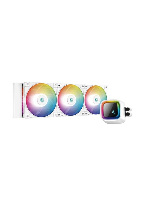 LS720 WH 360mm Liquid CPU Cooler – High-Performance AIO Cooling, Triple FC120 A-RGB PWM Fans, Infinity Mirror Cap, Low-Noise Efficiency, All-White Design for Gaming & Overclocking PCs