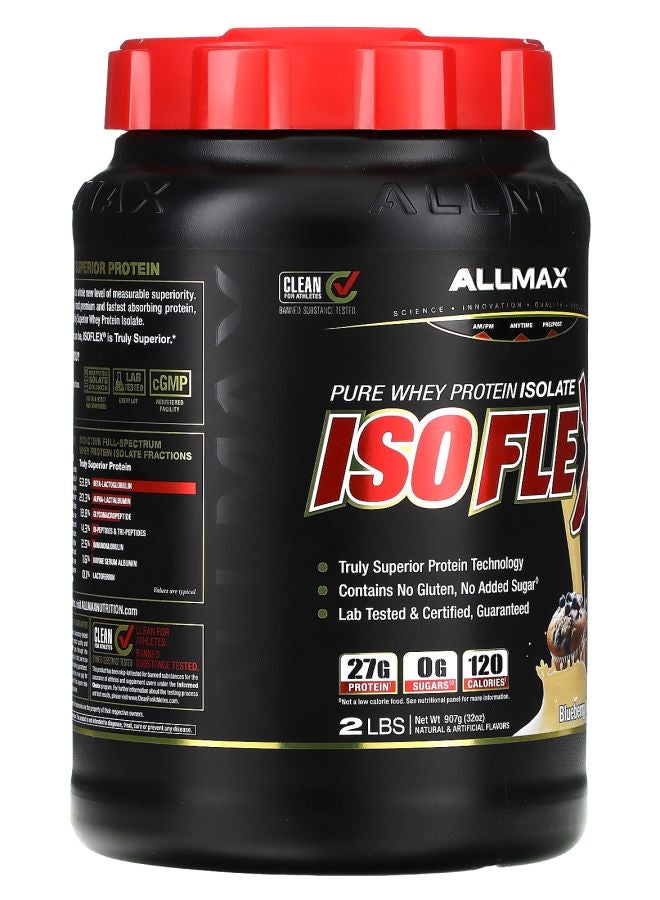 Allmax ISOFLEX® Pure Whey Protein Isolate Blueberry Muffin 2 lbs (907 g) - Image 2