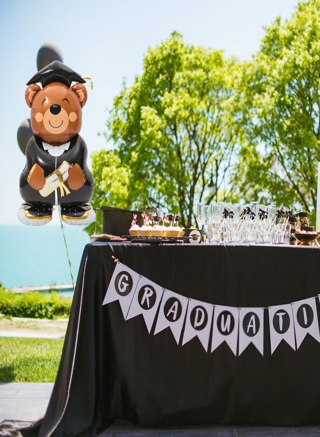 DEARMAMY Bear Balloons Graduation Foil Bear Shaped Animal Graduation Cap Balloon Congrats Grad Balloons Party Decorations Supplies, 115.00X70.00X30.00CM - Image 5