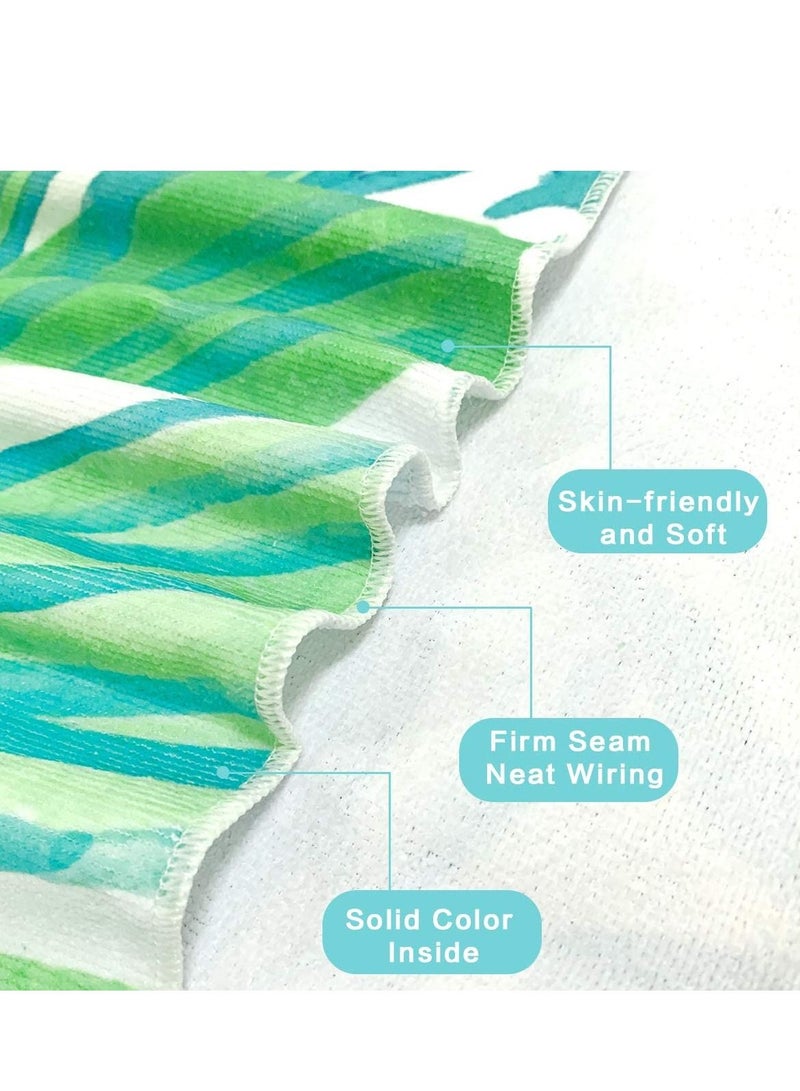 سيوسي منشفة شاطئ خالية من الرمل ميكروفايبر سريعة الجفاف فائقة الامتصاص كبيرة الحجم وخفيفة الوزن كبيرة الحجم بطانية أوراق خضراء رائعة للسباحة لحمام السباحة والسفر والتخييم والكبار والنساء والرجال - Image 5