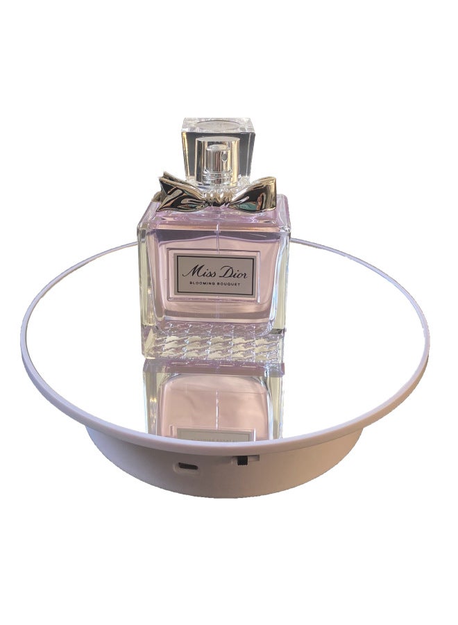 XIXI Two-way Electric Turntable Mirror 20cm Rotating Display Table Jewelry Rack Jewelry Mobile Phone Photography Display Rotating Turntable - Image 1