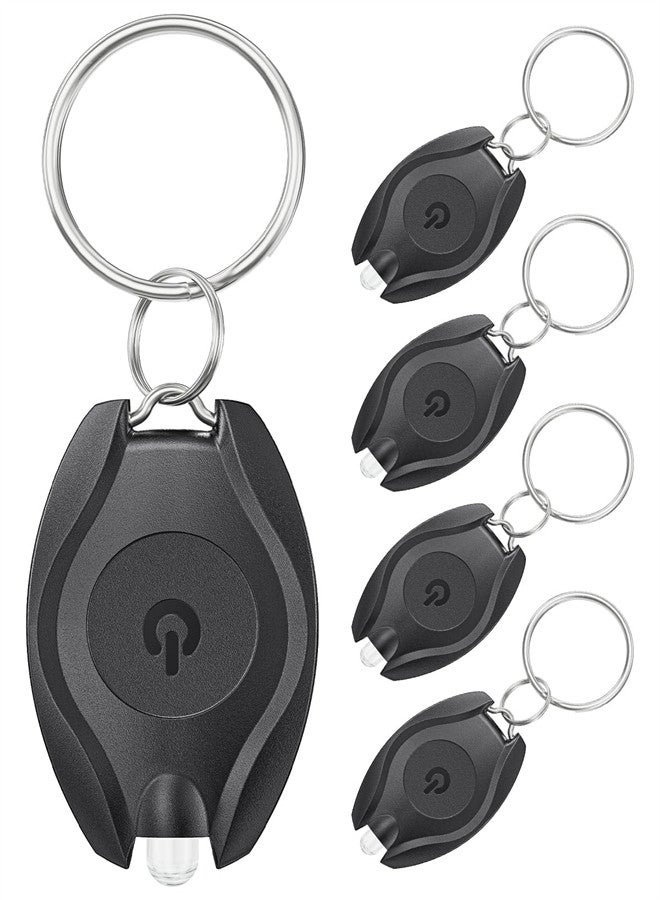 5 Pack Mini LED Keychain Flashlights, 14 Lumen Ultra Bright Portable Torch, Battery-Powered Key Ring Light for Camping, Hiking, Emergency, and Outdoor Activities - Image 1