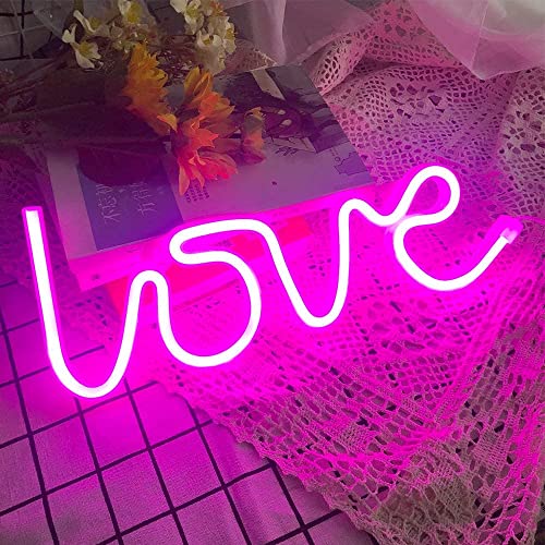Gesto Love Neon Sign for Bedroom - USB or Battery Light for Wall, LED Light Up Sign for Girls, Party, Christmas, Bar (Pink) - Image 4