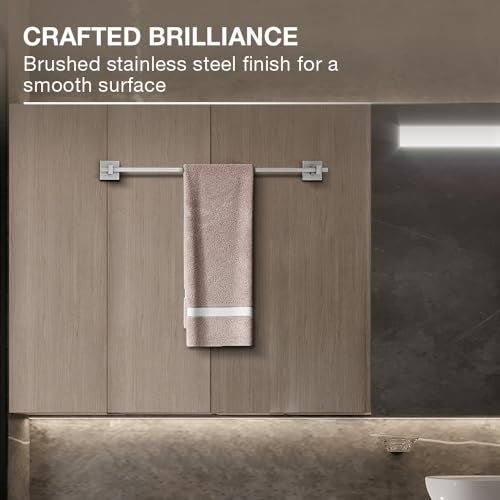 Kohler Towel Bar 606 mm | SS304 Stainless Steel Bathroom Towel Rod | Corrosion Resistant, Anti-Fingerprint, Anti-Peel | 17kg Load Capacity, 2 Years Warranty (Brushed Stainless Steel Finish) - Image 2