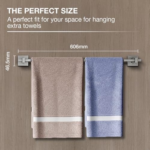 Kohler Towel Bar 606 mm | SS304 Stainless Steel Bathroom Towel Rod | Corrosion Resistant, Anti-Fingerprint, Anti-Peel | 17kg Load Capacity, 2 Years Warranty (Brushed Stainless Steel Finish) - Image 5