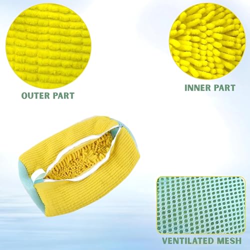 Gowloz Yellow Shoe Washing Machine Laundry Organizer – Mesh Washer & Dryer Pouch for Sneakers, Trainers & Delicates | 360° Deep Cleaning (Pack of 1) - Image 5