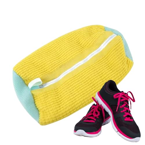 Gowloz Yellow Shoe Washing Machine Laundry Organizer – Mesh Washer & Dryer Pouch for Sneakers, Trainers & Delicates | 360° Deep Cleaning (Pack of 1) - Image 1