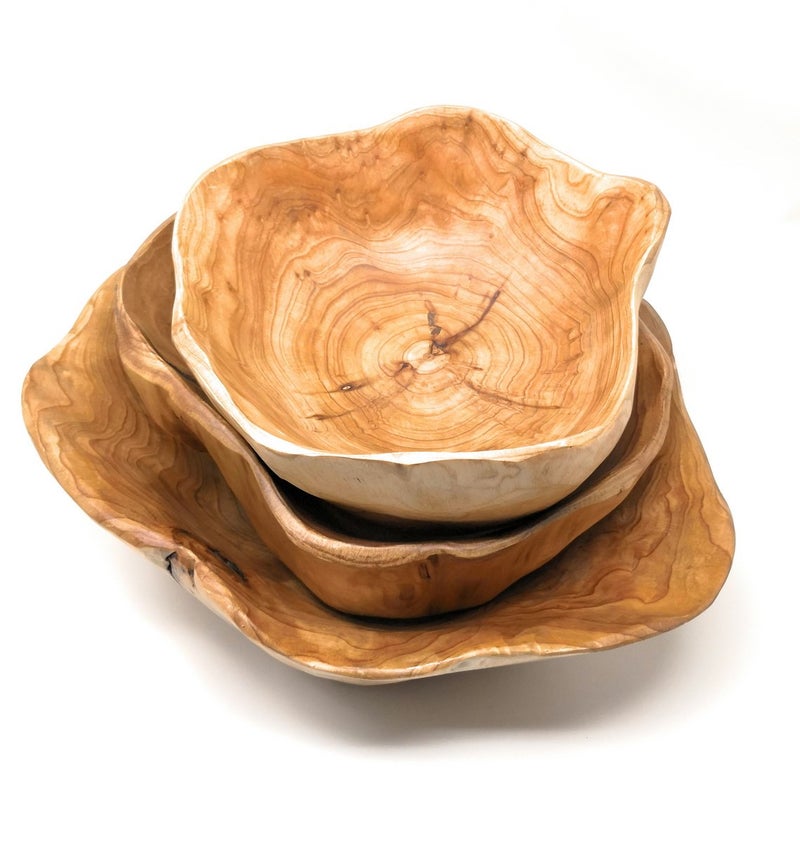 THY COLLECTIBLES Wooden Bowl Handmade Storage Natural Root Wood Crafts Bowl Fruit Salad Serving Bowls (Medium 10"-12") - Image 4