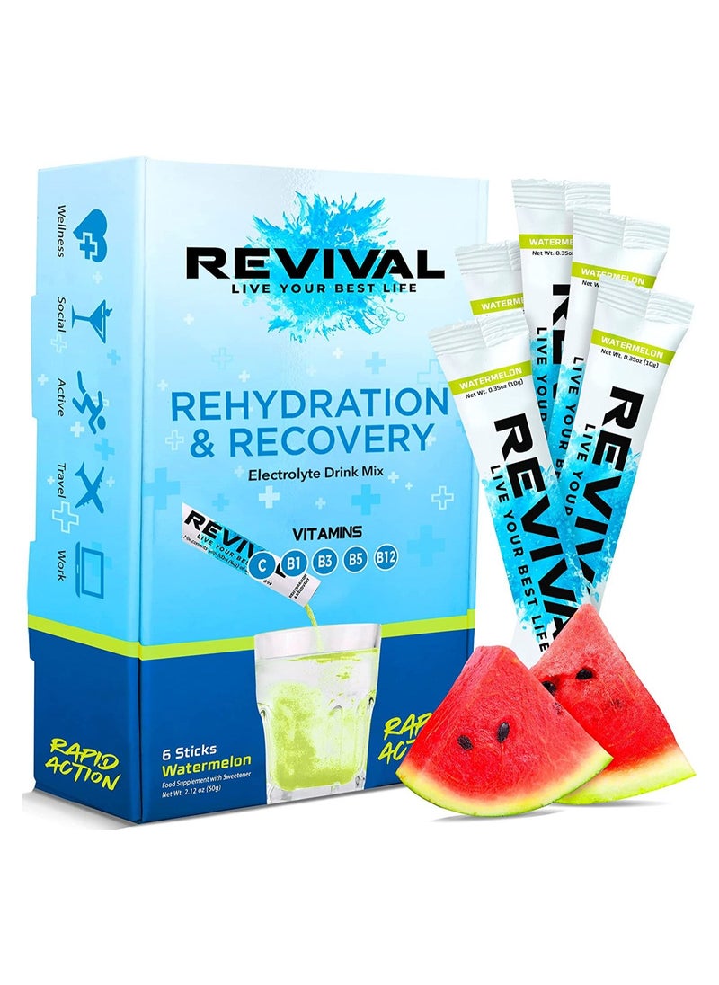 REVIVAL - Revival Rapid Rehydration Electrolytes Powder - High Strength Vitamin C B1 B3 B5 B12 Supplement Sachet Drink Effervescent Electrolyte Hydration - Image 1