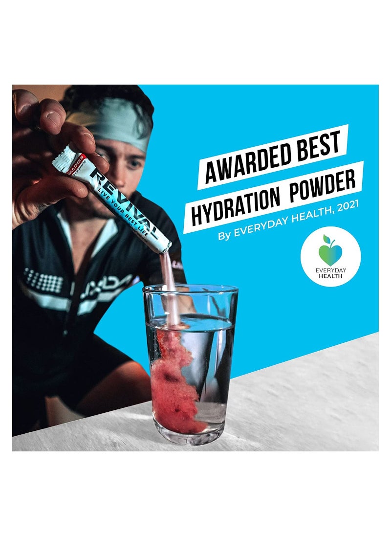 REVIVAL - Revival Rapid Rehydration Electrolytes Powder - High Strength Vitamin C B1 B3 B5 B12 Supplement Sachet Drink Effervescent Electrolyte Hydration - Image 1