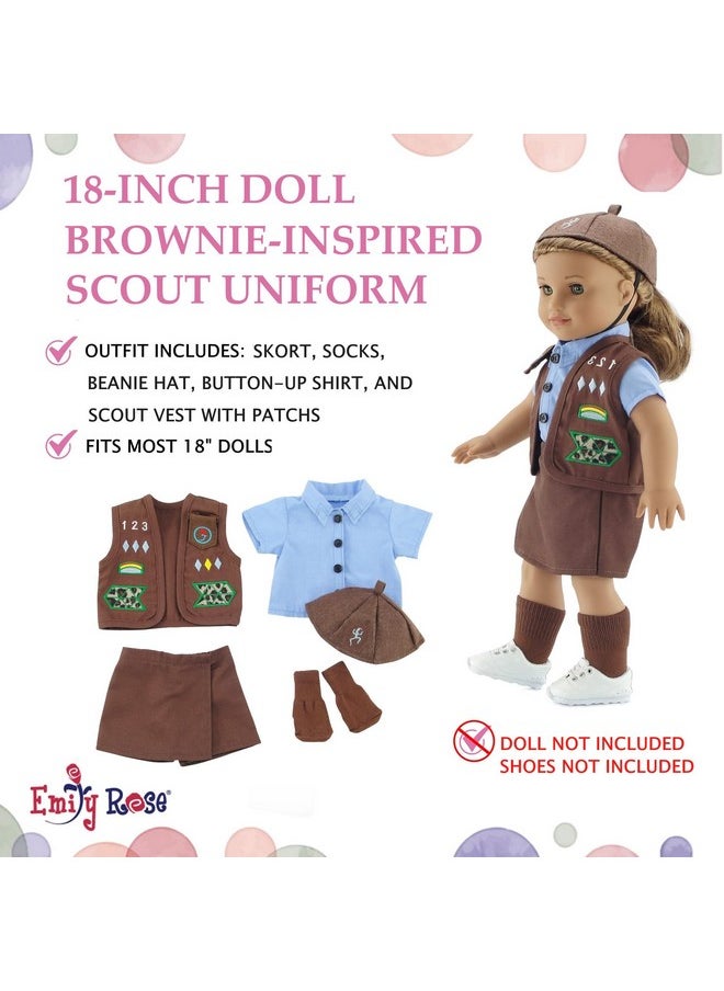 Emily Rose Emily Rose 18-inch Doll Clothes Modern 4-Piece Girl Scout Brownie Uniform | Officially Licensed by Girl Scouts of The USA | Gift Boxed!  - Image 3