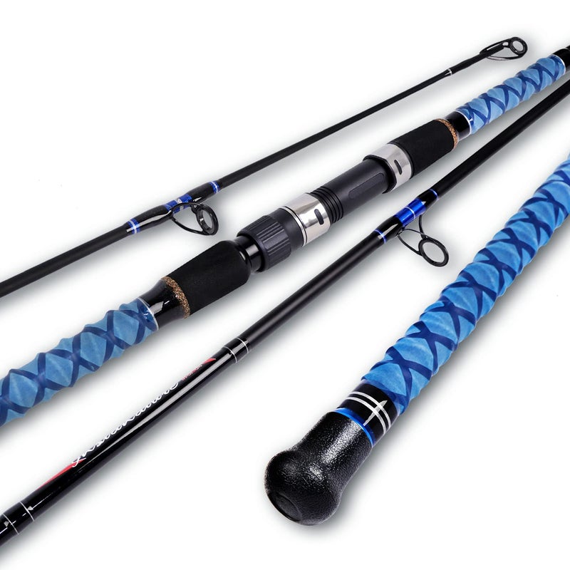 Fiblink Surf Spinning Fishing Rod Carbon Travel Surf Rod 3 Piece Saltwater Spinning Fishing Rod 12' - Image 1