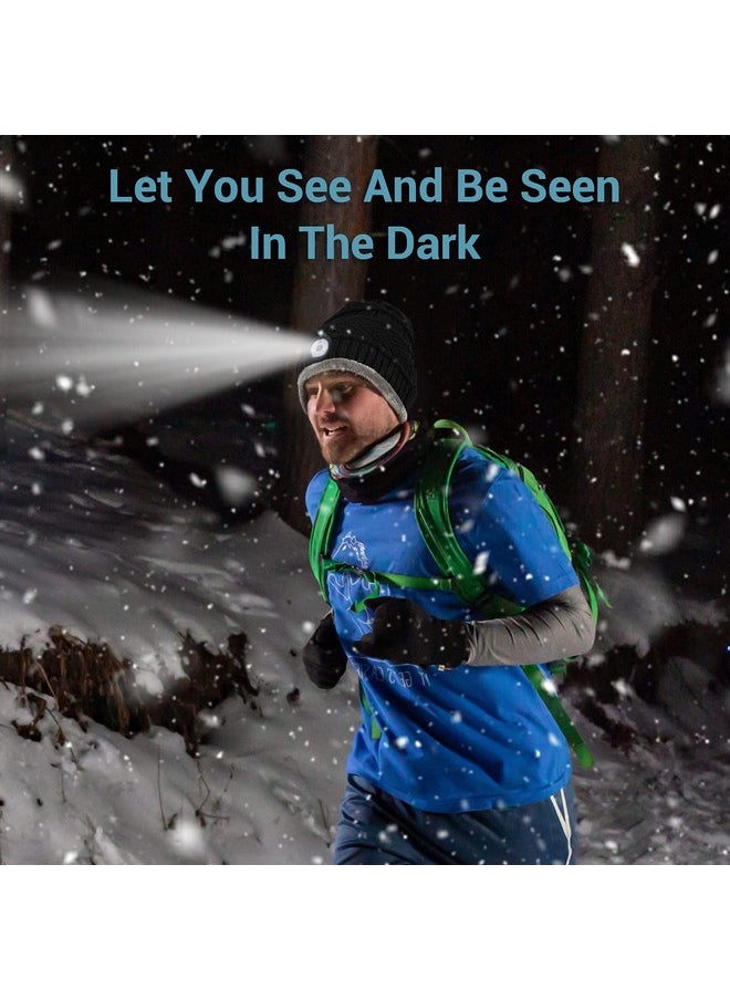 HIGHEVER - Rechargeable LED Beanie Hat with Headlamp - Winter Running Camping Gifts for Men Women Kids - Image 1