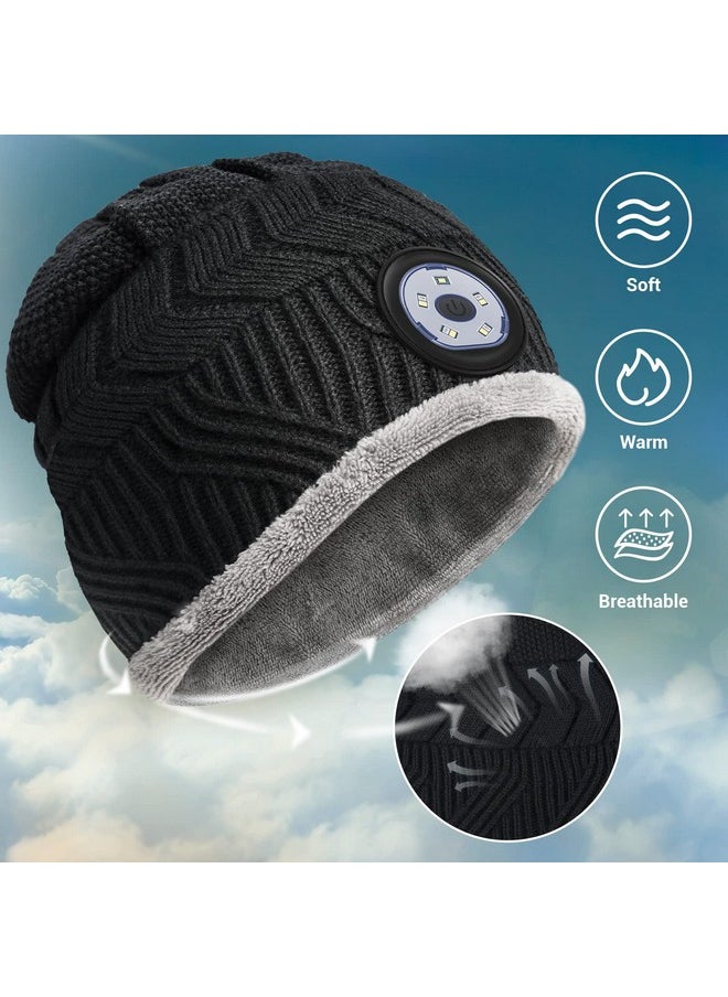 HIGHEVER - Rechargeable LED Beanie Hat with Headlamp - Winter Running Camping Gifts for Men Women Kids - Image 1