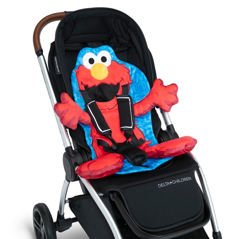 Delta CHILDREN Sesame Street Elmo Stroller Seat Pad by Delta Children - Universal Stroller Seat Cushion/Liner for Infants and Toddlers - Machine Washable, Red - Image 4