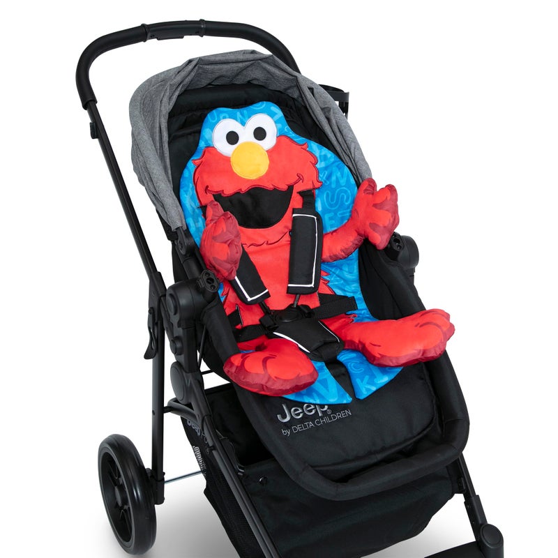 Delta CHILDREN Sesame Street Elmo Stroller Seat Pad by Delta Children - Universal Stroller Seat Cushion/Liner for Infants and Toddlers - Machine Washable, Red - Image 5
