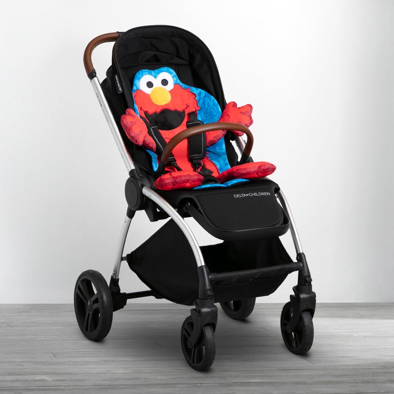 Delta CHILDREN Sesame Street Elmo Stroller Seat Pad by Delta Children - Universal Stroller Seat Cushion/Liner for Infants and Toddlers - Machine Washable, Red - Image 3