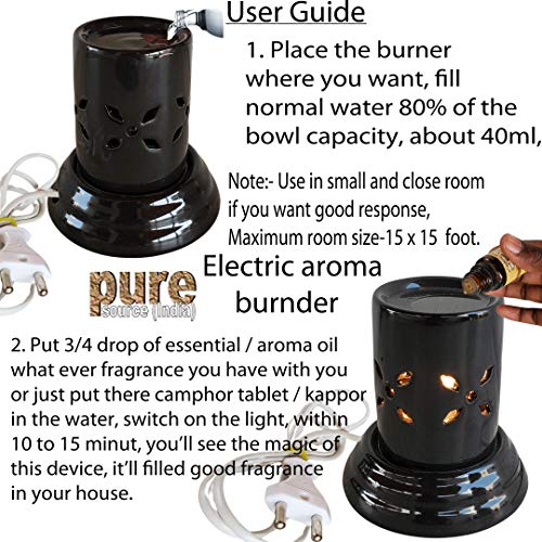 Pure Source India Electric Aroma Diffuser for Home (10 ml Rose & Lavender Fragrance) - Image 3